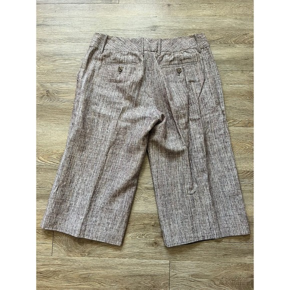 The Limited Cassidy Fit Wide Leg Brown Tweed Cropped Pants Shorts Size 10 - Picture 2 of 5